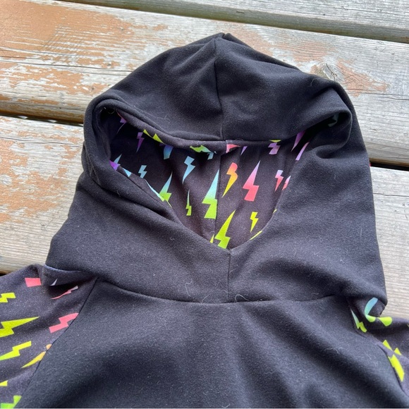 Bumblito Leggings & Matching Hoodie - Black & Neon Lightning - Size 5/6 - Picture 2 of 7